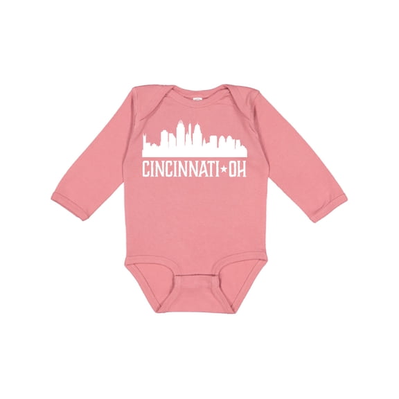 Inktastic Cincinnati Ohio Skyline City Silhouette Boys or Girls Long Sleeve Baby Bodysuit