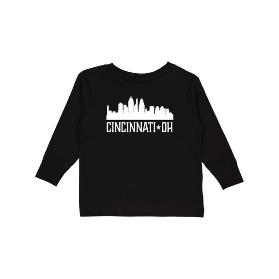 Inktastic Cincinnati Ohio Skyline City Silhouette Boys or Girls Long Sleeve Toddler T-Shirt