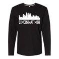 thumbnail image 1 of Inktastic Cincinnati Ohio Skyline City Silhouette Long Sleeve T-Shirt, 1 of 5