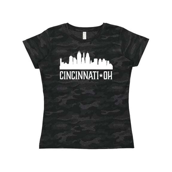 Inktastic Cincinnati Ohio Skyline City Silhouette Women's T-Shirt