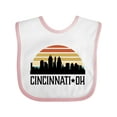 thumbnail image 1 of Inktastic Cincinnati Ohio Skyline Retro Boys or Girls Baby Bib, 1 of 4
