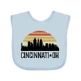 thumbnail image 1 of Inktastic Cincinnati Ohio Skyline Retro Boys or Girls Baby Bib, 1 of 4