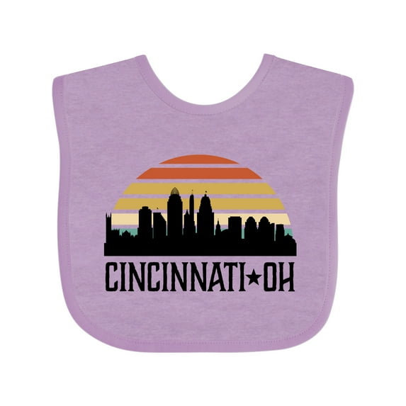 Inktastic Cincinnati Ohio Skyline Retro Boys or Girls Baby Bib