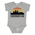 thumbnail image 1 of Inktastic Cincinnati Ohio Skyline Retro Boys or Girls Baby Bodysuit, 1 of 5