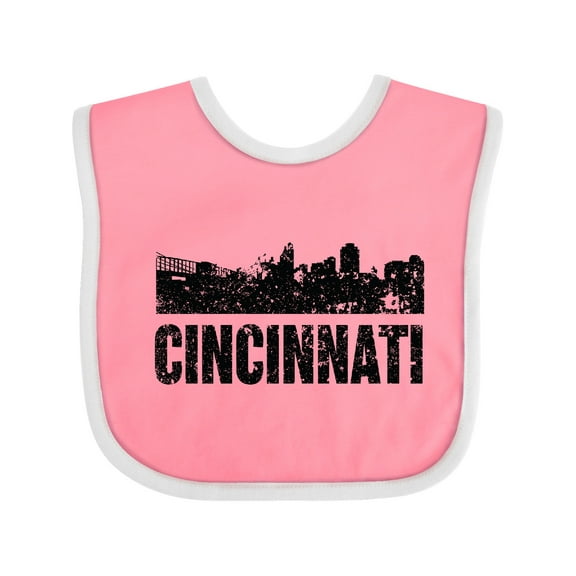 Inktastic Cincinnati Skyline Grunge Boys or Girls Baby Bib