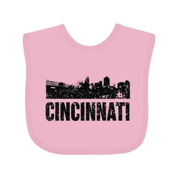 Inktastic Cincinnati Skyline Grunge Boys or Girls Baby Bib