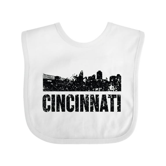 Inktastic Cincinnati Skyline Grunge Boys or Girls Baby Bib