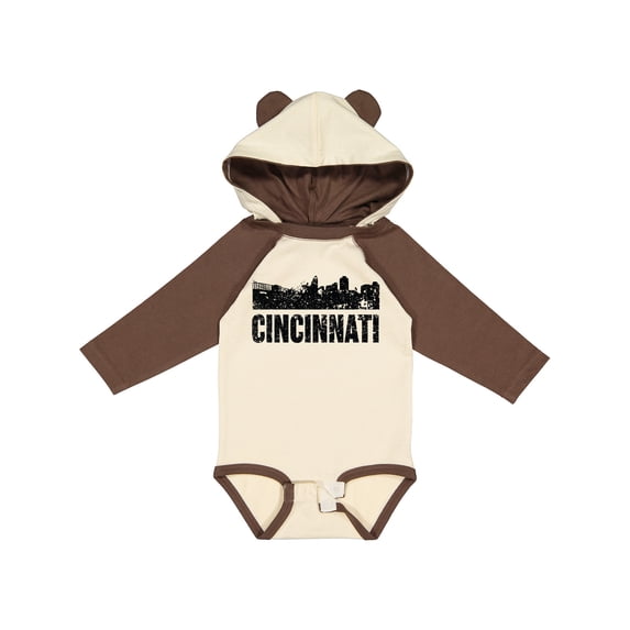 Inktastic Cincinnati Skyline Grunge Boys or Girls Long Sleeve Baby Bodysuit
