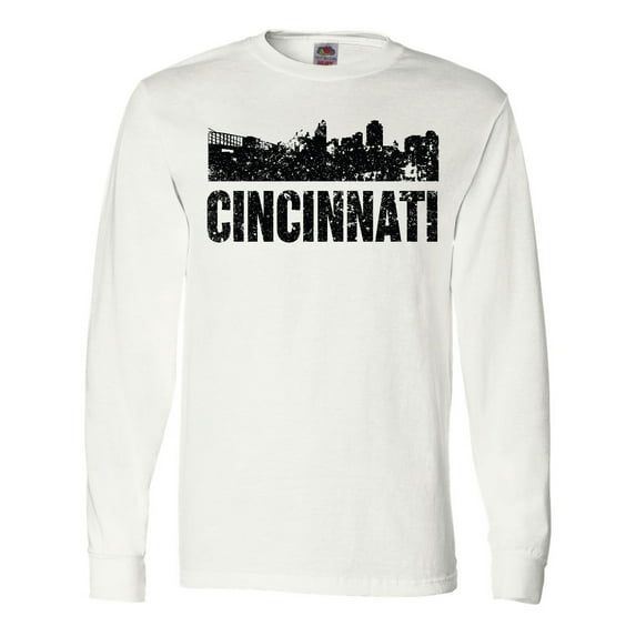 Inktastic Cincinnati Skyline Grunge Long Sleeve T-Shirt