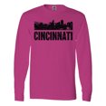 thumbnail image 1 of Inktastic Cincinnati Skyline Grunge Long Sleeve T-Shirt, 1 of 5