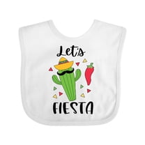 Inktastic Cinco De Mayo Let's Fiesta Cute Cactus with Sombrero Boys or Girls Baby Bib