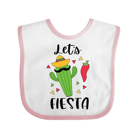 Inktastic Cinco De Mayo Let's Fiesta Cute Cactus with Sombrero Boys or Girls Baby Bib