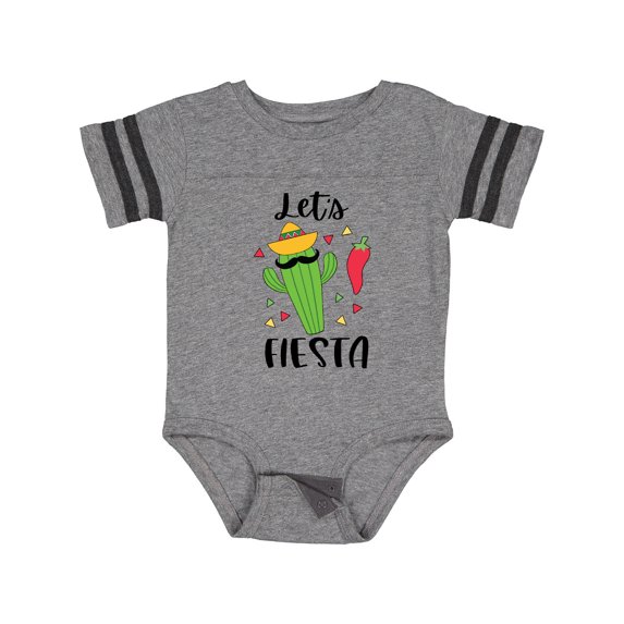 Inktastic Cinco De Mayo Let's Fiesta Cute Cactus with Sombrero Boys or Girls Baby Bodysuit