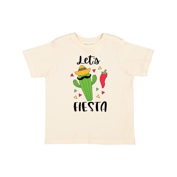 Inktastic Cinco De Mayo Let's Fiesta Cute Cactus with Sombrero Boys or Girls Toddler T-Shirt