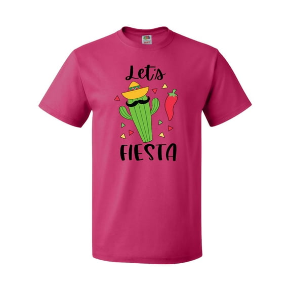 Inktastic Cinco De Mayo Let's Fiesta Cute Cactus with Sombrero T-Shirt