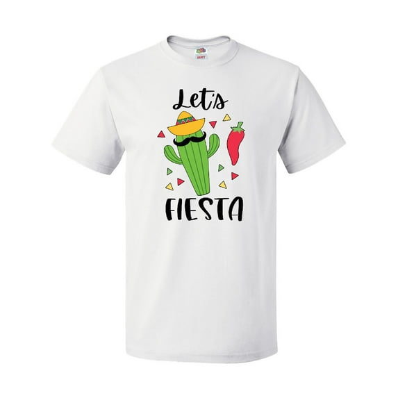 Inktastic Cinco De Mayo Let's Fiesta Cute Cactus with Sombrero T-Shirt