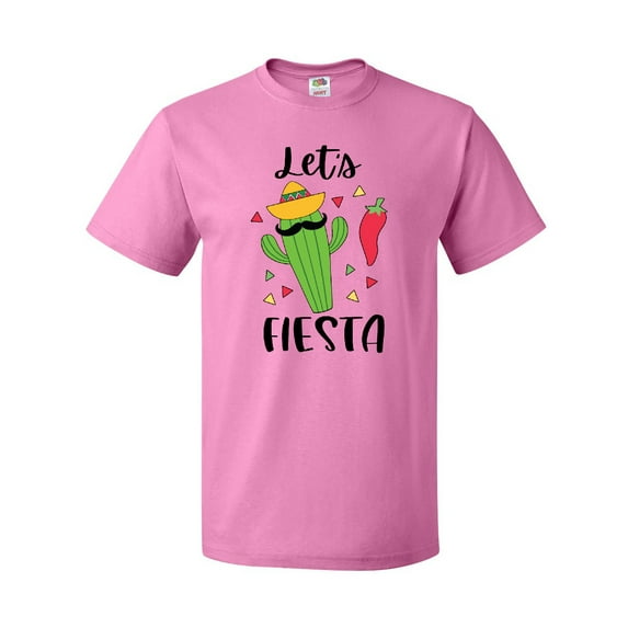 Inktastic Cinco De Mayo Let's Fiesta Cute Cactus with Sombrero T-Shirt