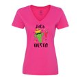 thumbnail image 1 of Inktastic Cinco De Mayo Let's Fiesta Cute Cactus with Sombrero Women's V-Neck T-Shirt, 1 of 5