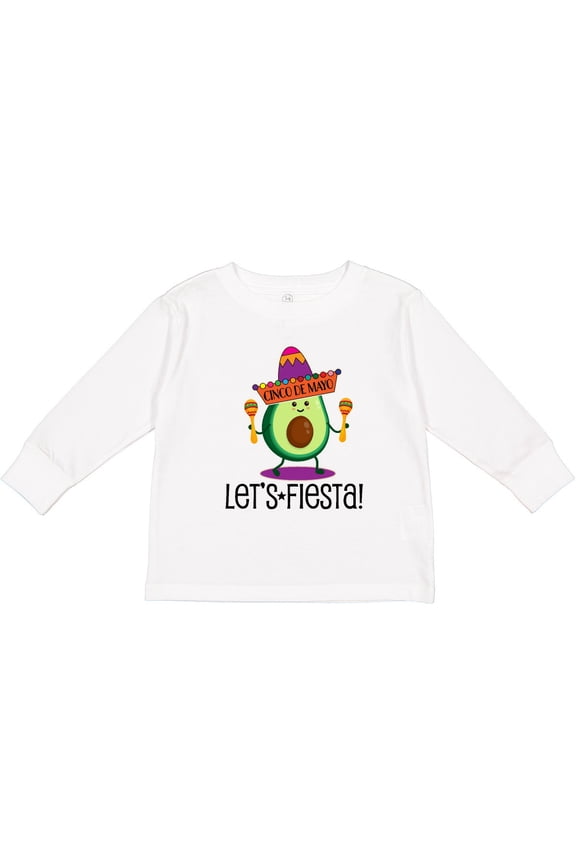 Cinco De Mayo Lets Fiesta Avocado Boys or Girls Long Sleeve Toddler T-Shirt