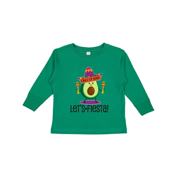 Inktastic Cinco De Mayo Lets Fiesta Avocado Boys or Girls Long Sleeve Toddler T-Shirt