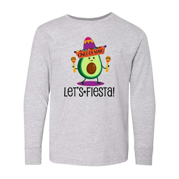 Inktastic Cinco De Mayo Lets Fiesta Avocado Long Sleeve Youth T-Shirt