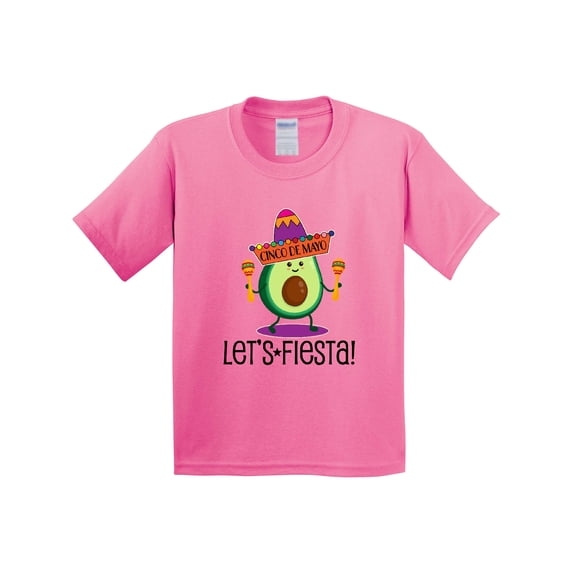 Inktastic Cinco De Mayo Lets Fiesta Avocado Youth T-Shirt
