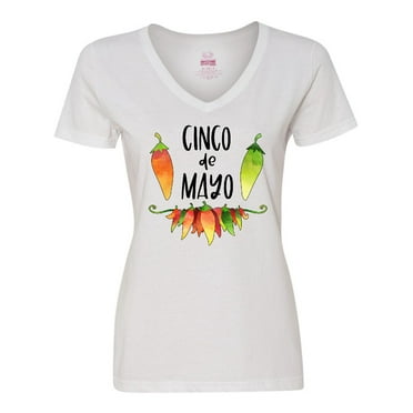 Inktastic Cinco De Mayo Peppers Women's V-Neck T-Shirt