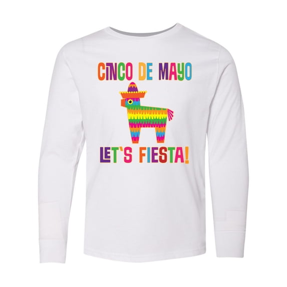 Inktastic Cinco De Mayo Pinata Lets Fiesta Long Sleeve Youth T-Shirt