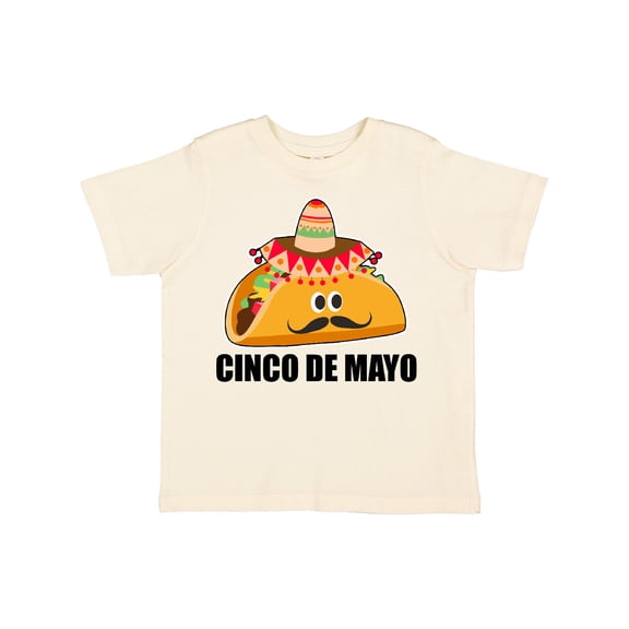 Inktastic Cinco De Mayo With Taco with Eyes Mustache and Sombrero Boys or Girls Toddler T-Shirt