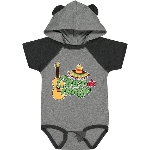 Inktastic Cinco De Mayo with Guitar and Sombrero Boys or Girls Baby Bodysuit