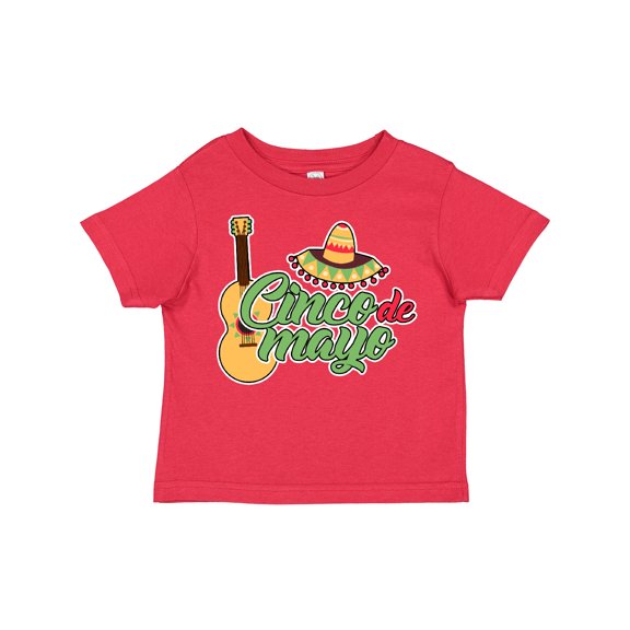 Inktastic Cinco De Mayo with Guitar and Sombrero Boys or Girls Toddler T-Shirt