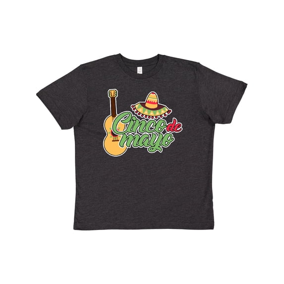 Inktastic Cinco De Mayo with Guitar and Sombrero Youth T-Shirt