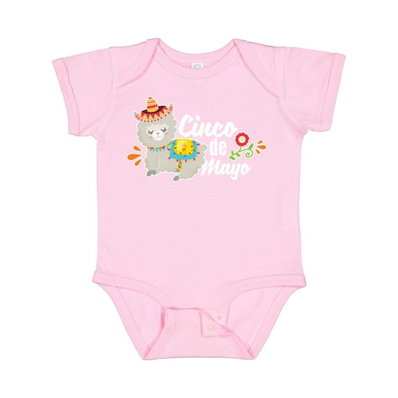 Inktastic Cinco De Mayo with Llama and Flower Boys or Girls Baby Bodysuit