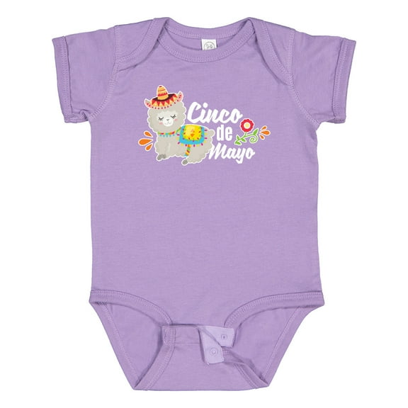 Inktastic Cinco De Mayo with Llama and Flower Boys or Girls Baby Bodysuit
