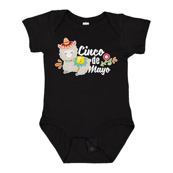 Inktastic Cinco De Mayo with Llama and Flower Boys or Girls Baby Bodysuit