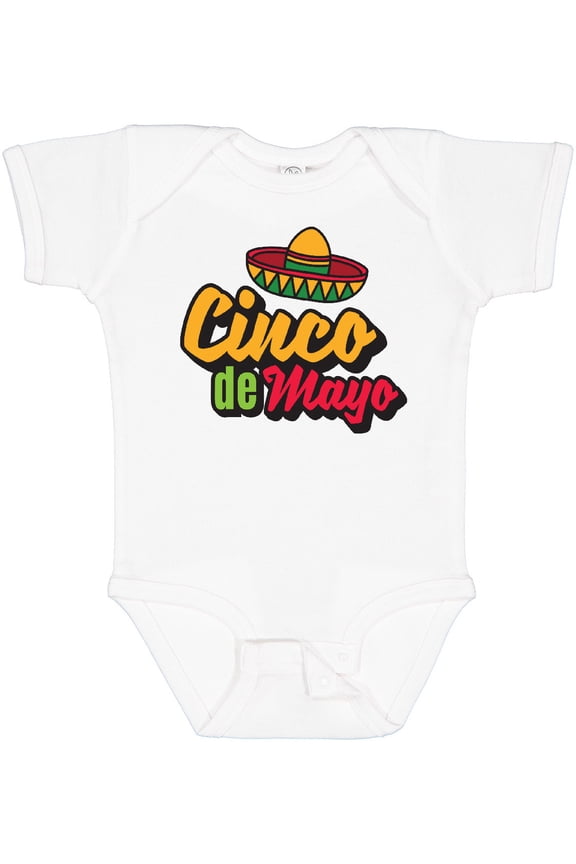 Cinco De Mayo with Sombrero Boys or Girls Baby Bodysuit
