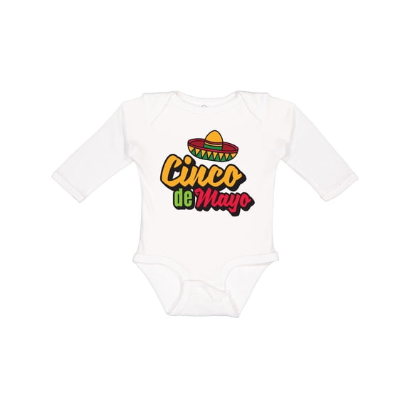 Inktastic Cinco De Mayo with Sombrero Boys or Girls Long Sleeve Baby Bodysuit