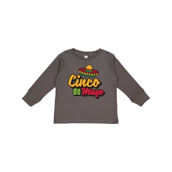 Inktastic Cinco De Mayo with Sombrero Boys or Girls Long Sleeve Toddler T-Shirt