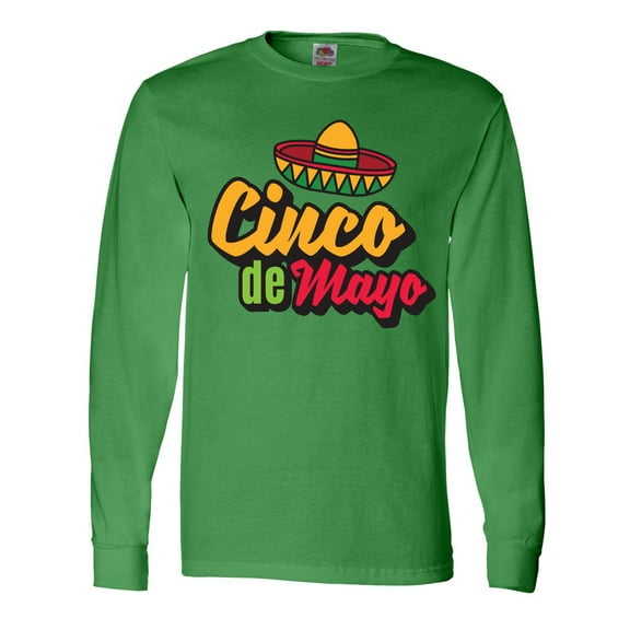 Inktastic Cinco De Mayo with Sombrero Long Sleeve T-Shirt