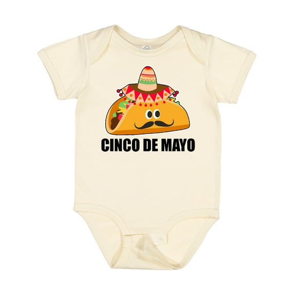 Inktastic Cinco De Mayo with Taco with Eyes Mustache and Sombrero Boys or Girls Baby Bodysuit