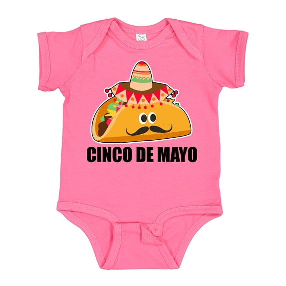 Inktastic Cinco De Mayo with Taco with Eyes Mustache and Sombrero Boys or Girls Baby Bodysuit