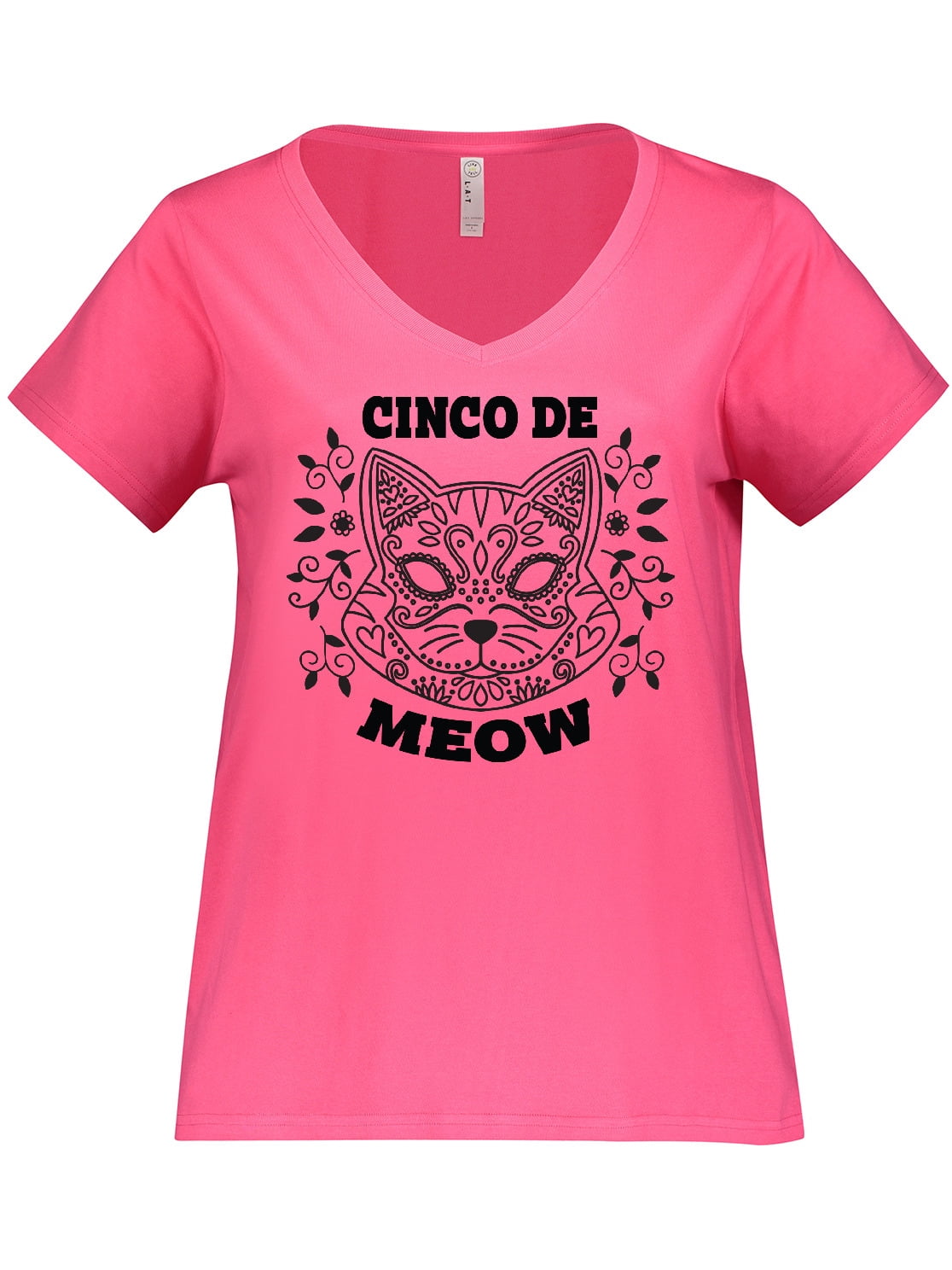 Inktastic Cinco De Meow with Cat Sugar Skull and Flowers Women s