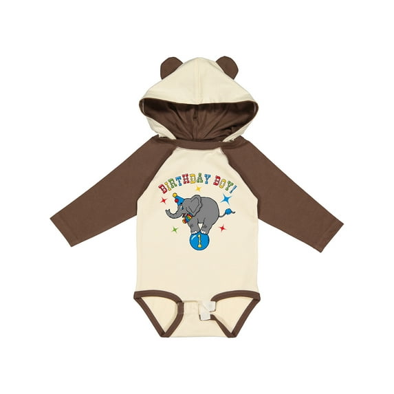 Inktastic Circus Elephant 1st Birthday Boy Boys Long Sleeve Baby Bodysuit