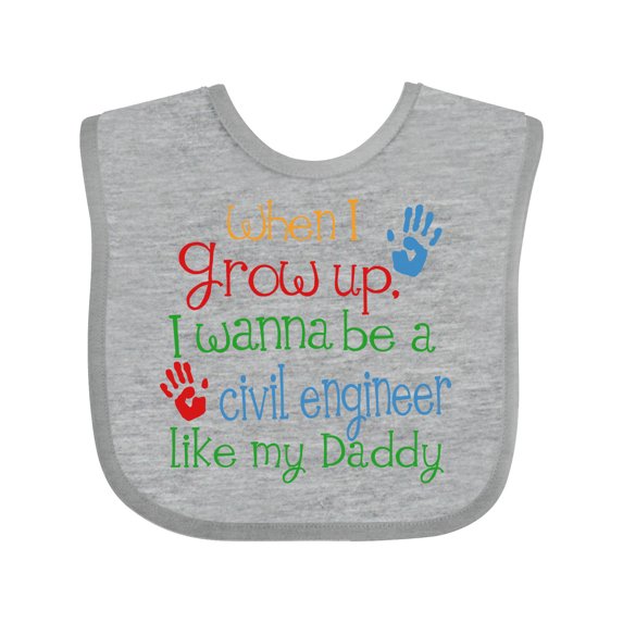Inktastic Civil Engineer Like Daddy Boys or Girls Baby Bib