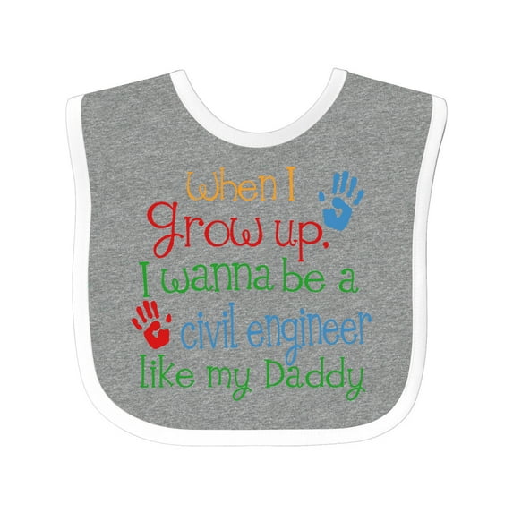 Inktastic Civil Engineer Like Daddy Boys or Girls Baby Bib