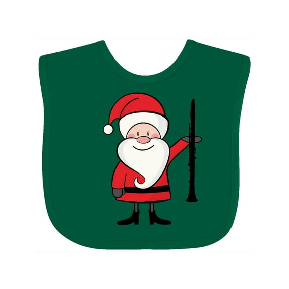 Inktastic Clarinet Christmas Music Santa Boys or Girls Baby Bib