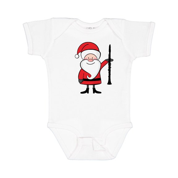 Inktastic Clarinet Christmas Music Santa Boys or Girls Baby Bodysuit