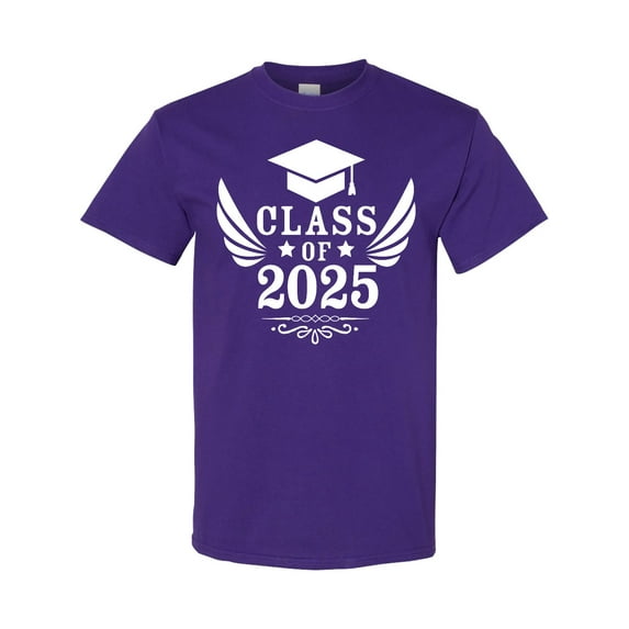Inktastic Class of 2025 with Graduation Cap and Wings T-Shirt