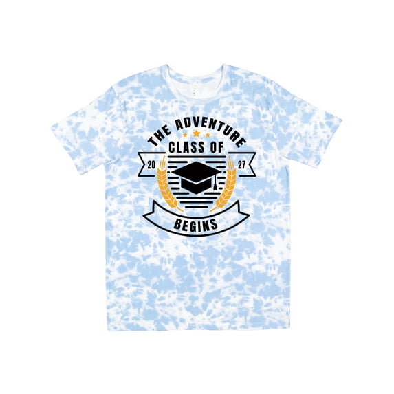 Inktastic Class of 2027 the Adventure Begins with Graduation Cap T-Shirt