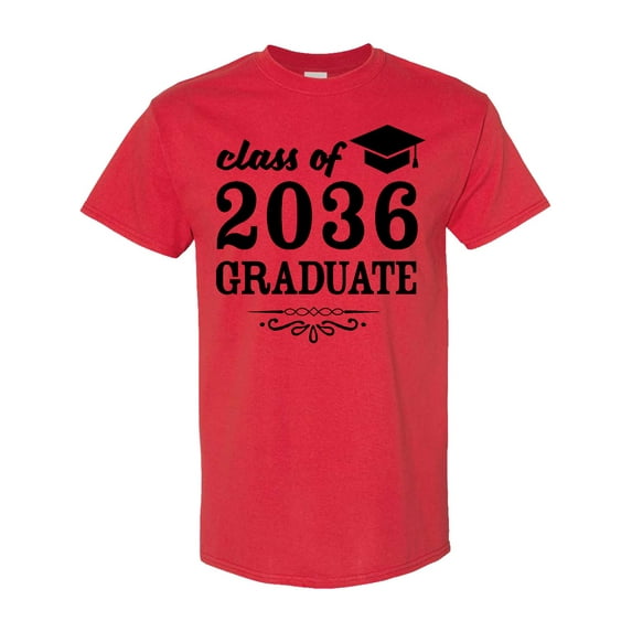 Inktastic Class of 2036 Graduate with Graduation Cap T-Shirt